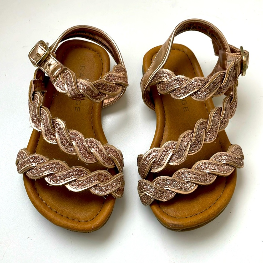 Girls’ Rampage Rose Gold Braided Sandals
